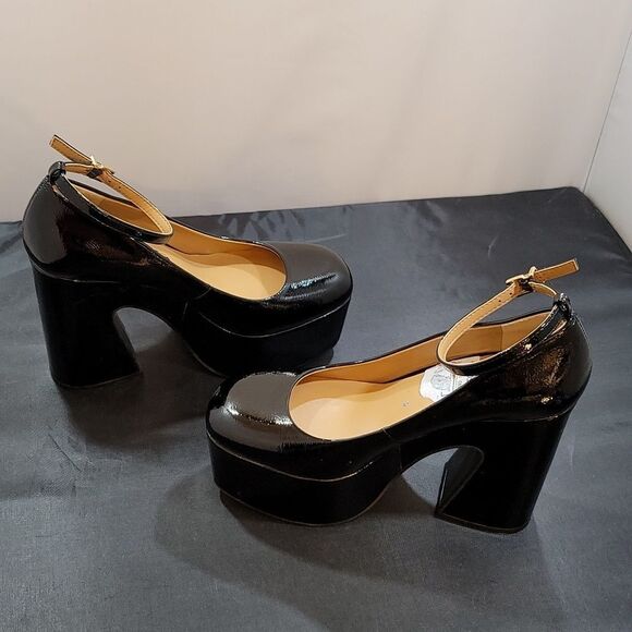 BRAND JESSICA SIMPSON WOMEN'S SIANTAR PATENT EMBOSSED PLATFORM HEELS - Picture 13 of 16